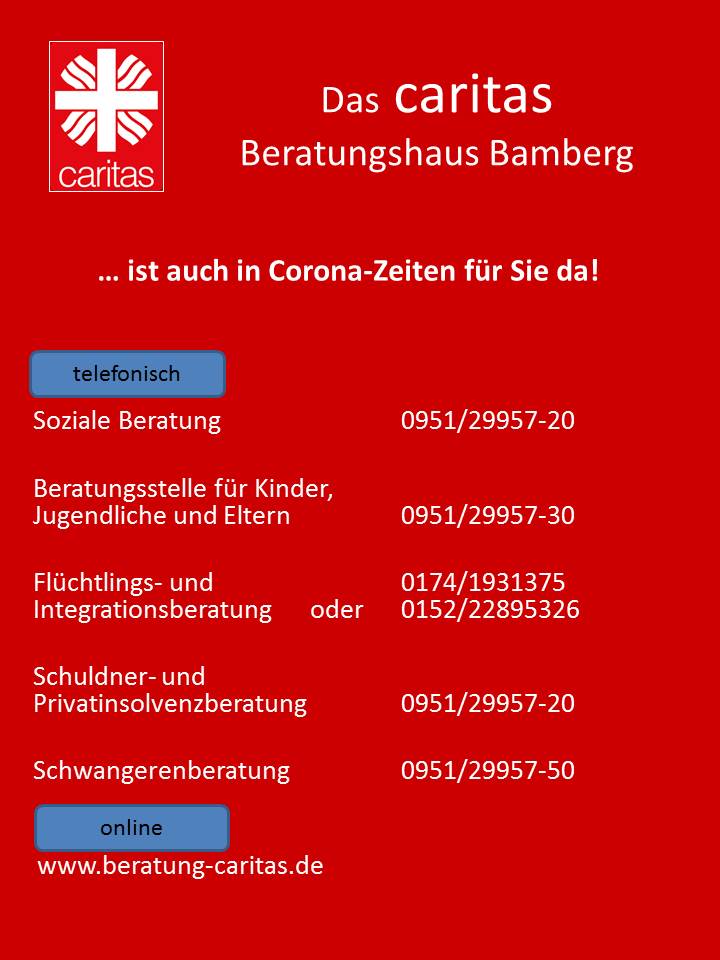 Das Caritas Beratungshaus ist auch in Corona-Zeiten für Sie da