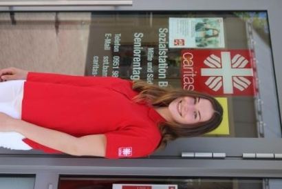 Julia Förner in der Sozialstation Bamberg Mitte