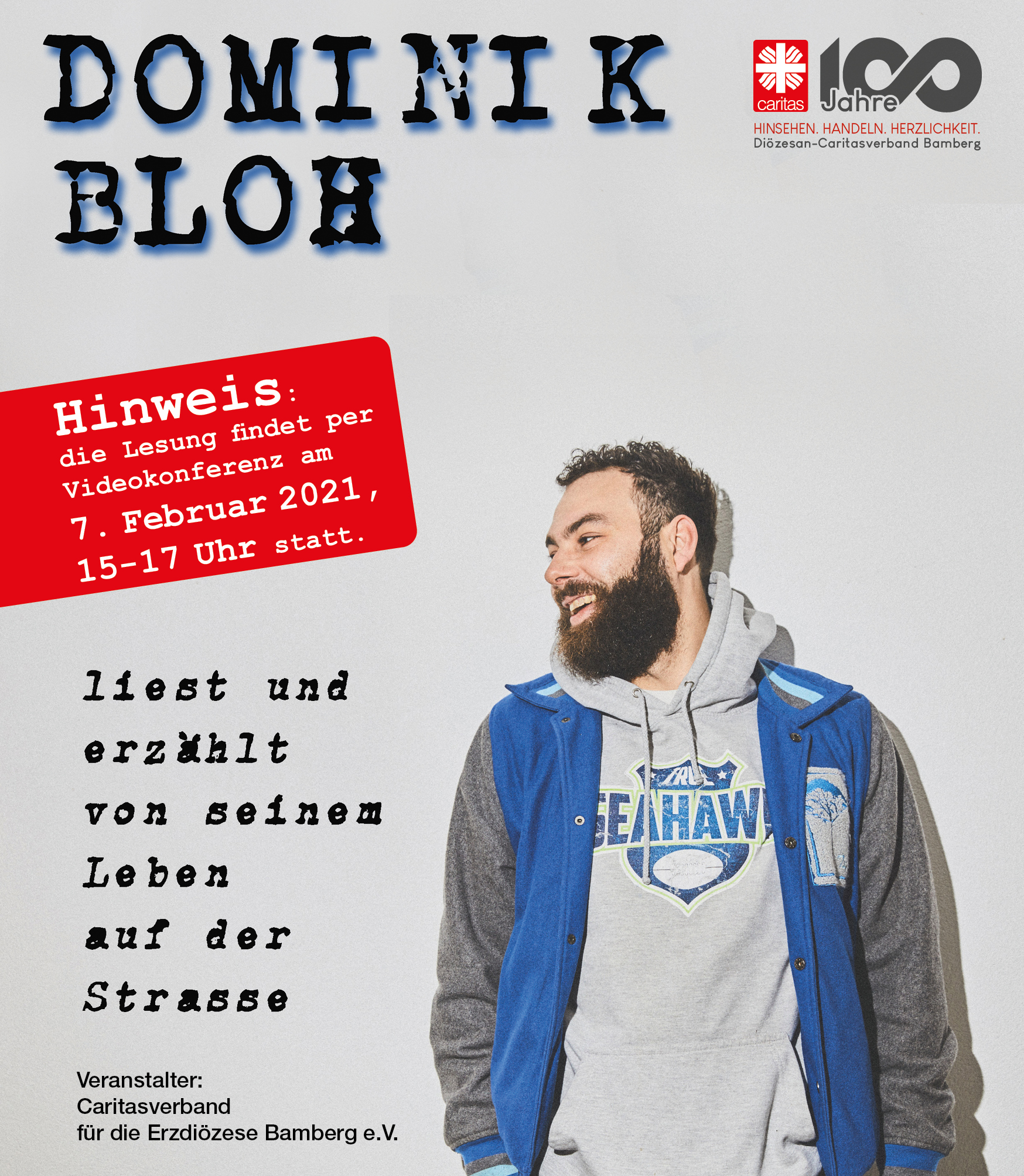 Plakat Lesung Dominik Bloh